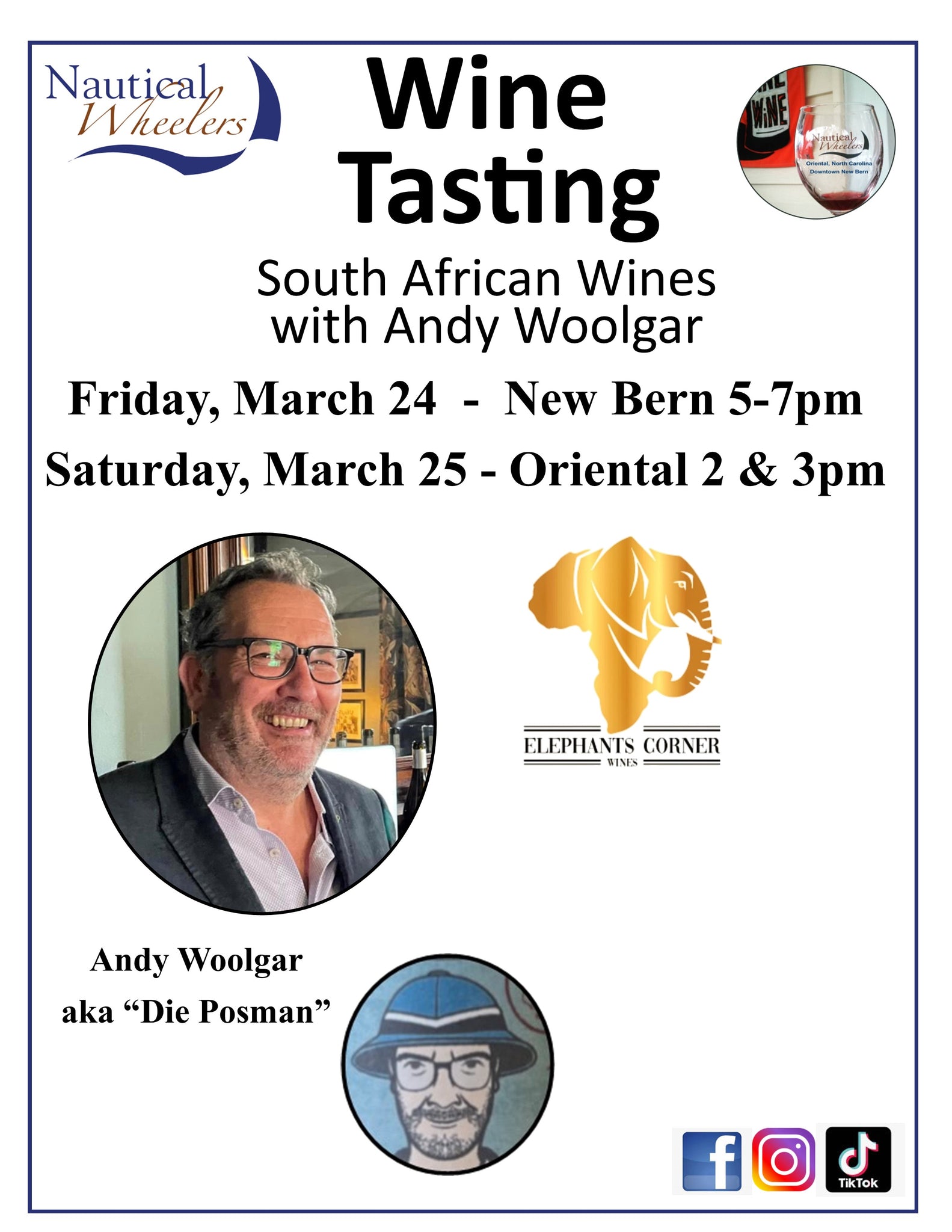 Complementary South African Wine Tasting, March 24 & 25