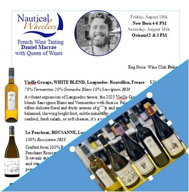 French Wines to Taste when you join Dan Mcrae on August 15 and 16th