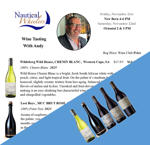 If it's Andy it's South African Wines, Nov 21 & 22nd