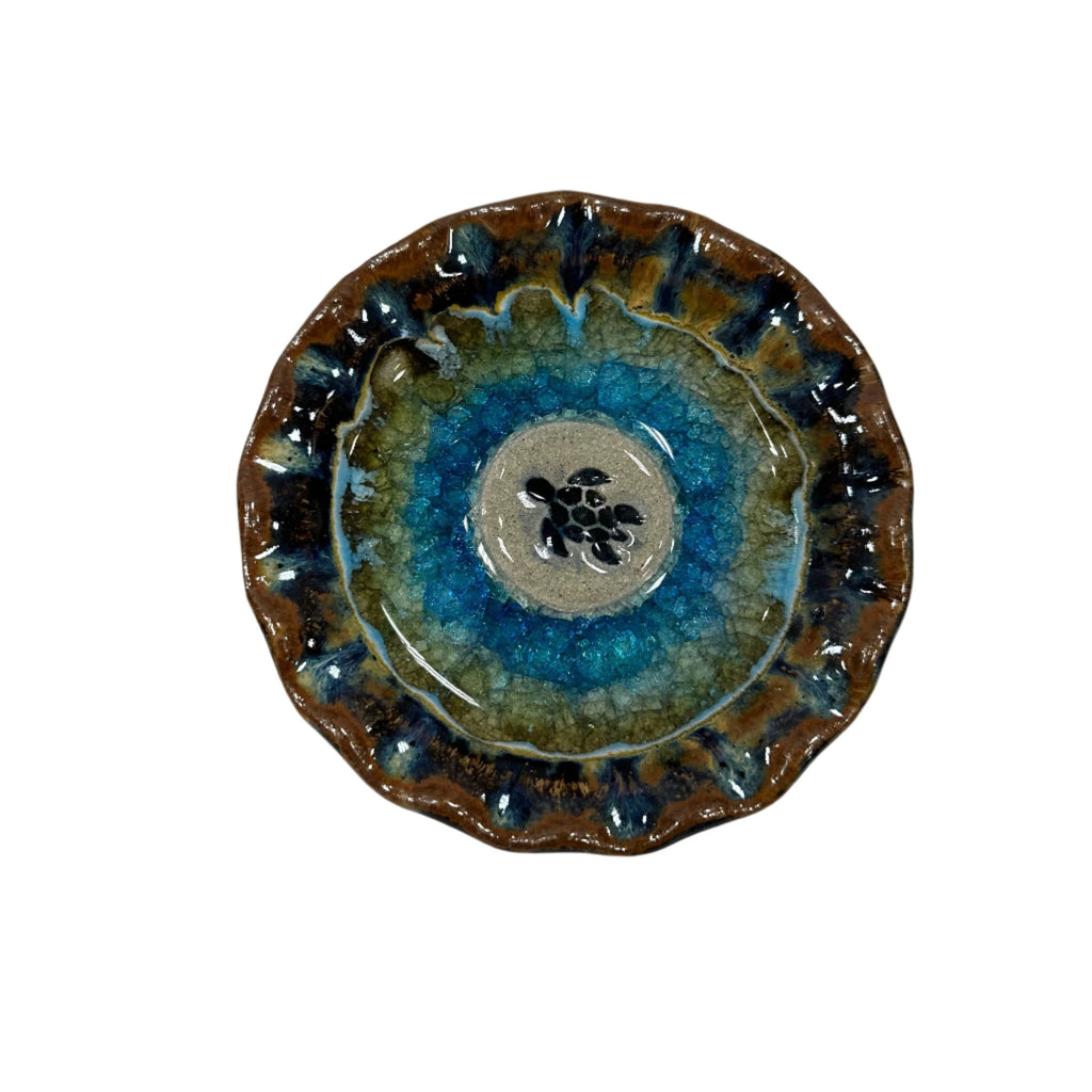 sea turtle glass dish