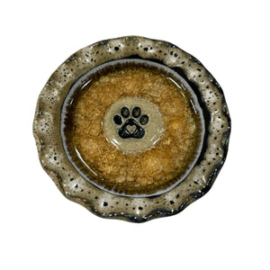 dog paw glass dish