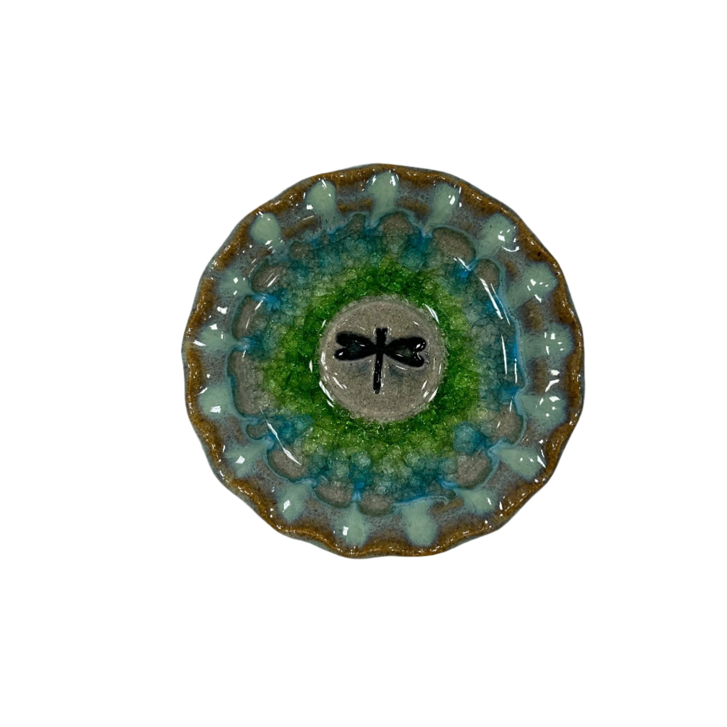 dragonfly glass dish