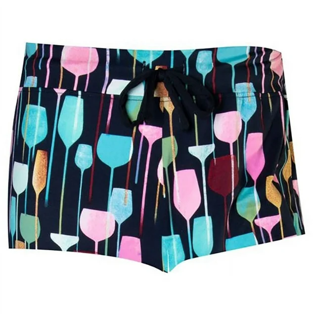 Pajama Shorts in a Wine Glass Pattern