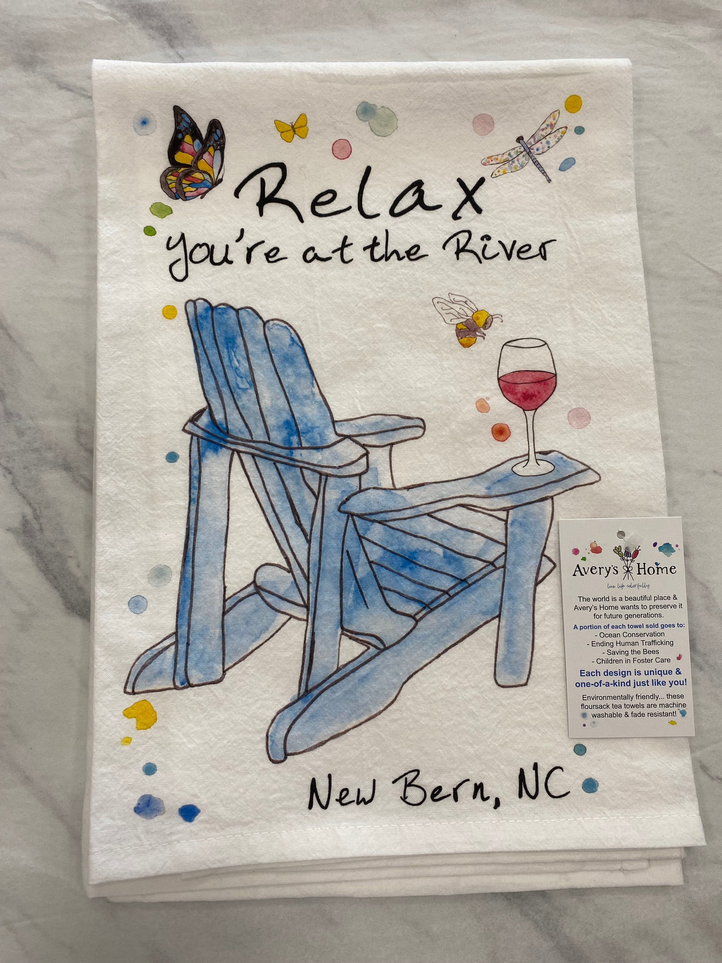 Relax At The River Tea Towel