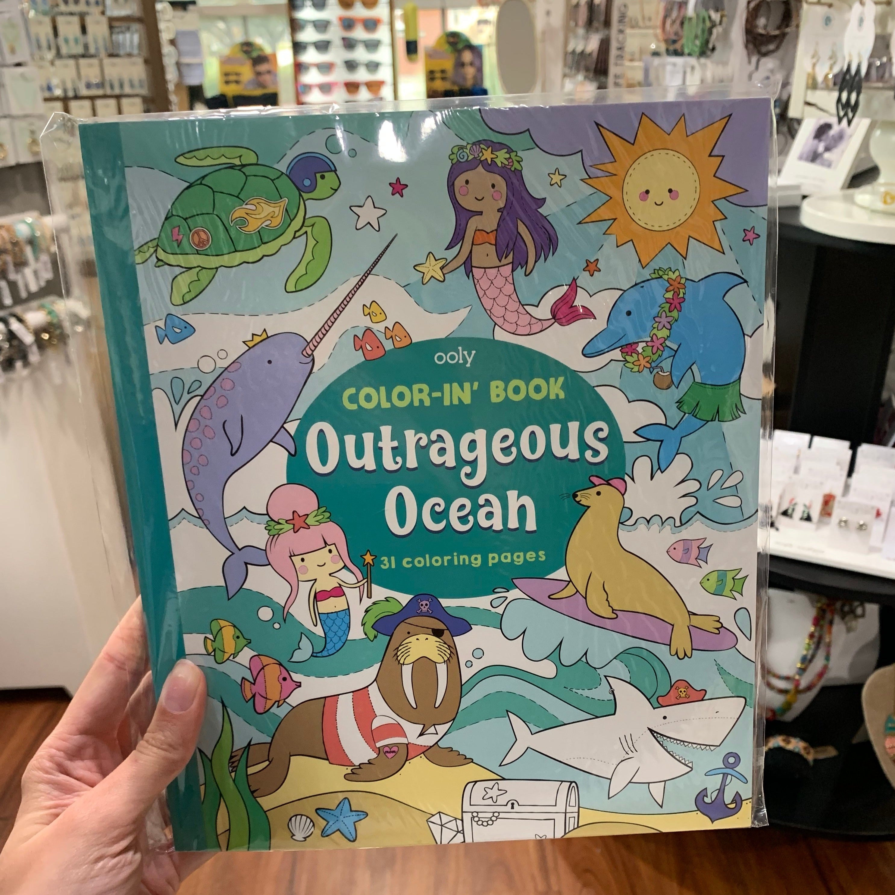 Color in Book Outrageous Ocean