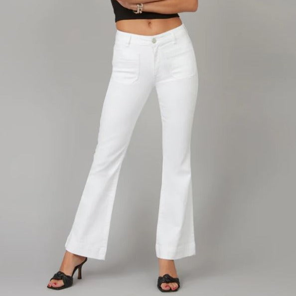 High Rise Flare Jeans in White