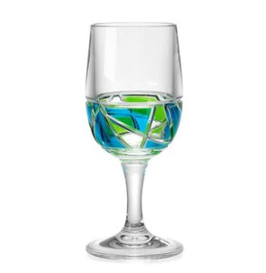 Peacock Mosaic Acrylic Wine Glass