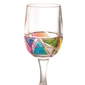 Rainbow Mosaic Acrylic Wine Glass