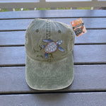 Load image into Gallery viewer, Turtle embroidered olive green hat
