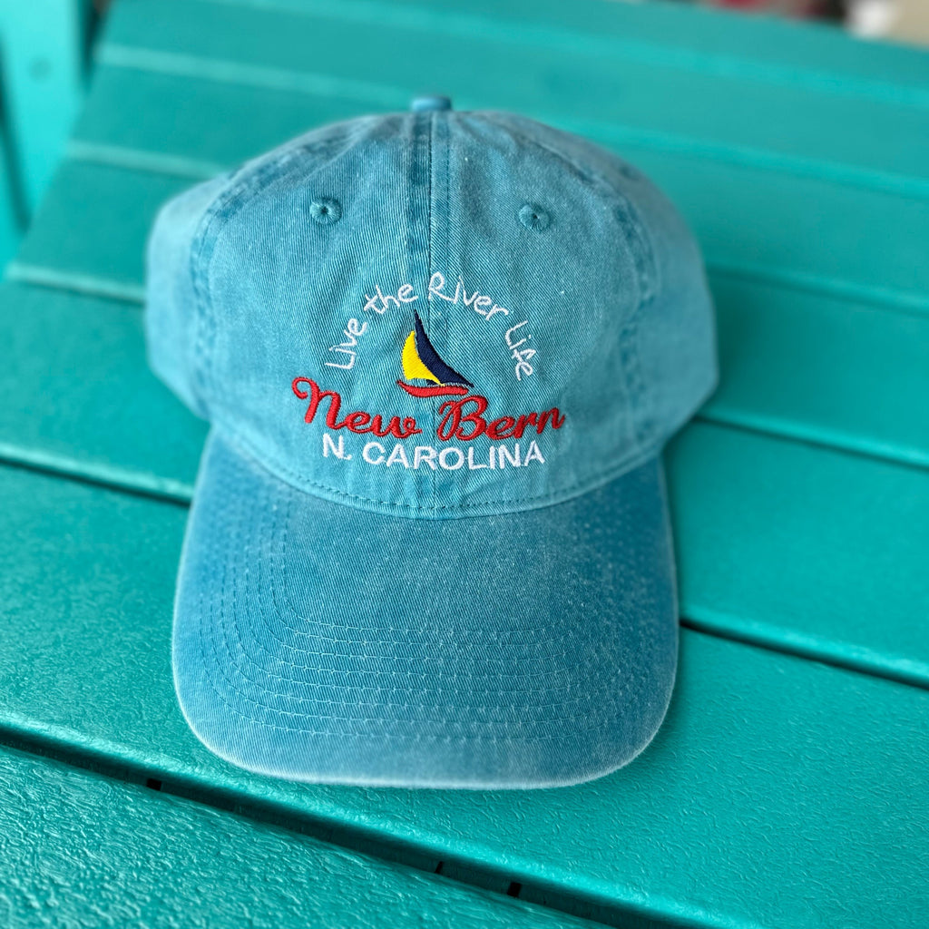 new bern sailboat hat in aqua