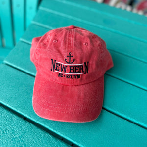 new bern nc anchor hat in coral