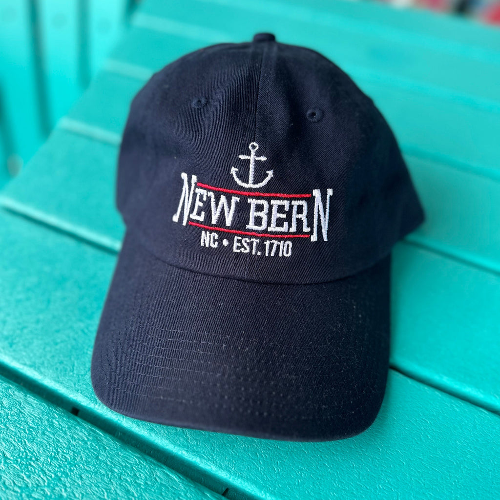 new bern anchor hat in navy blue