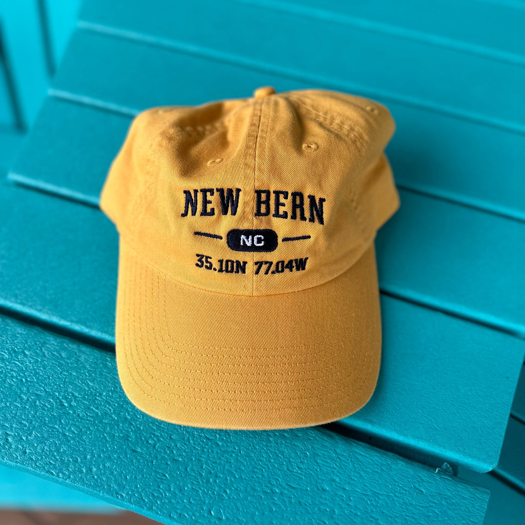 new bern nc coordinates hat in mustard