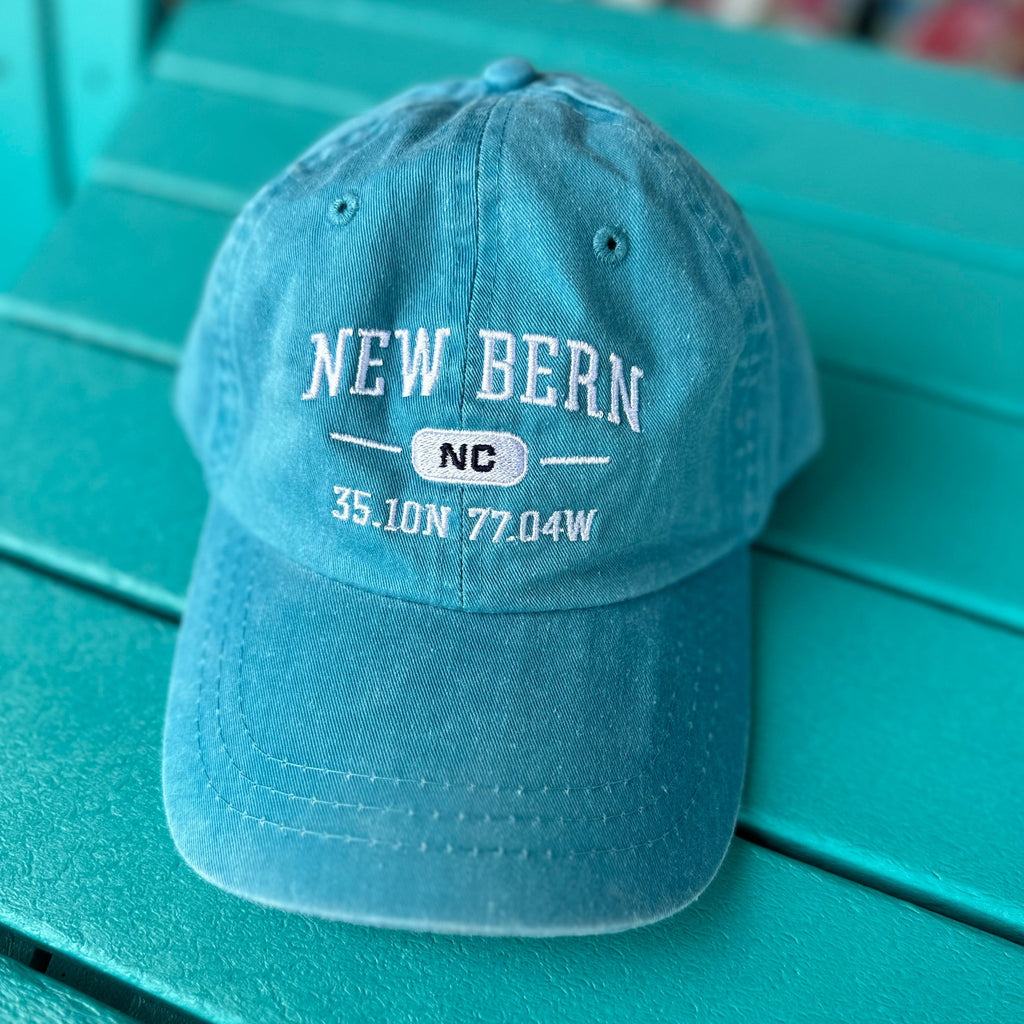 new bern nc coordinates hat in turquoise