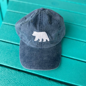 simple bear hat in denim blue