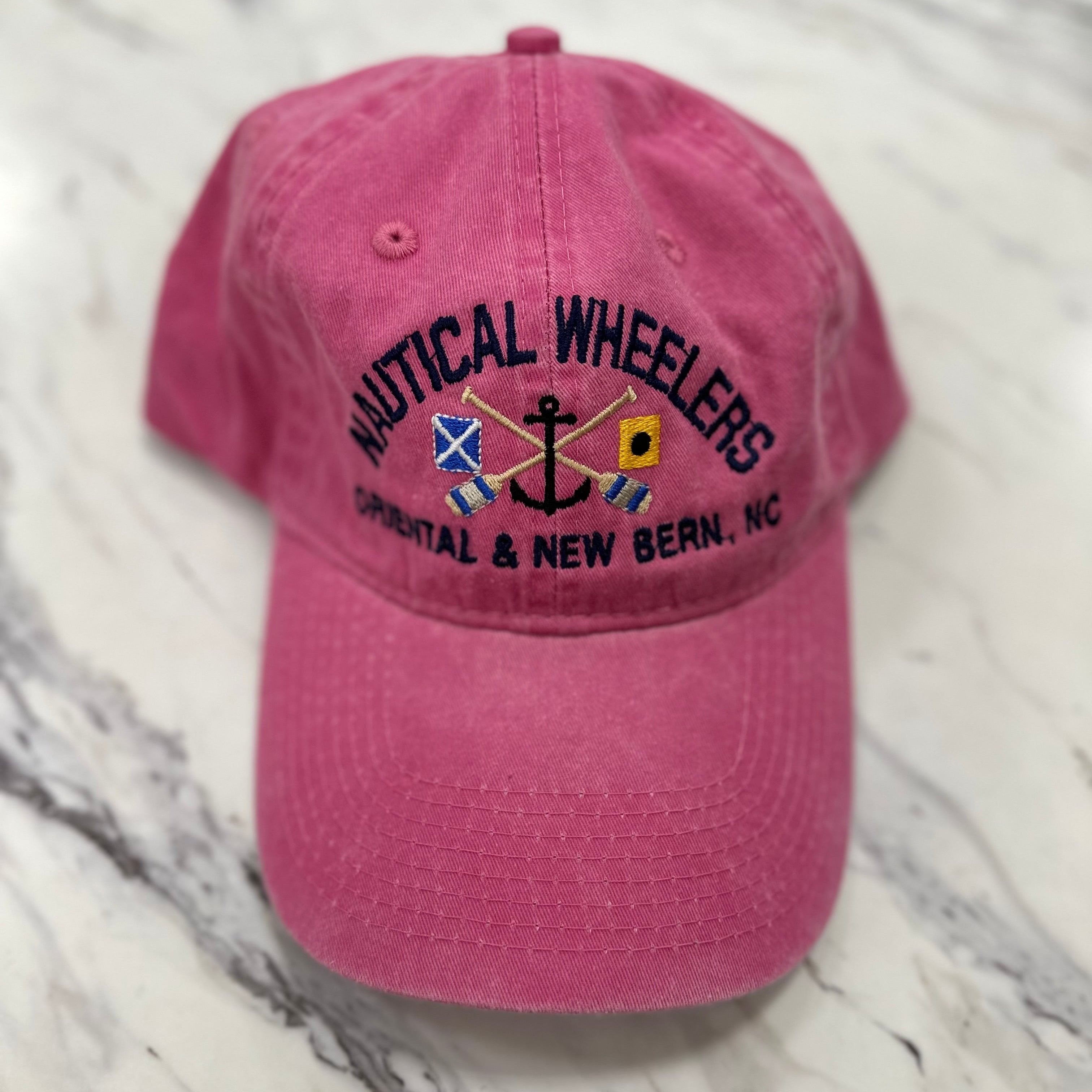 raspberry pink nautical wheelers hat