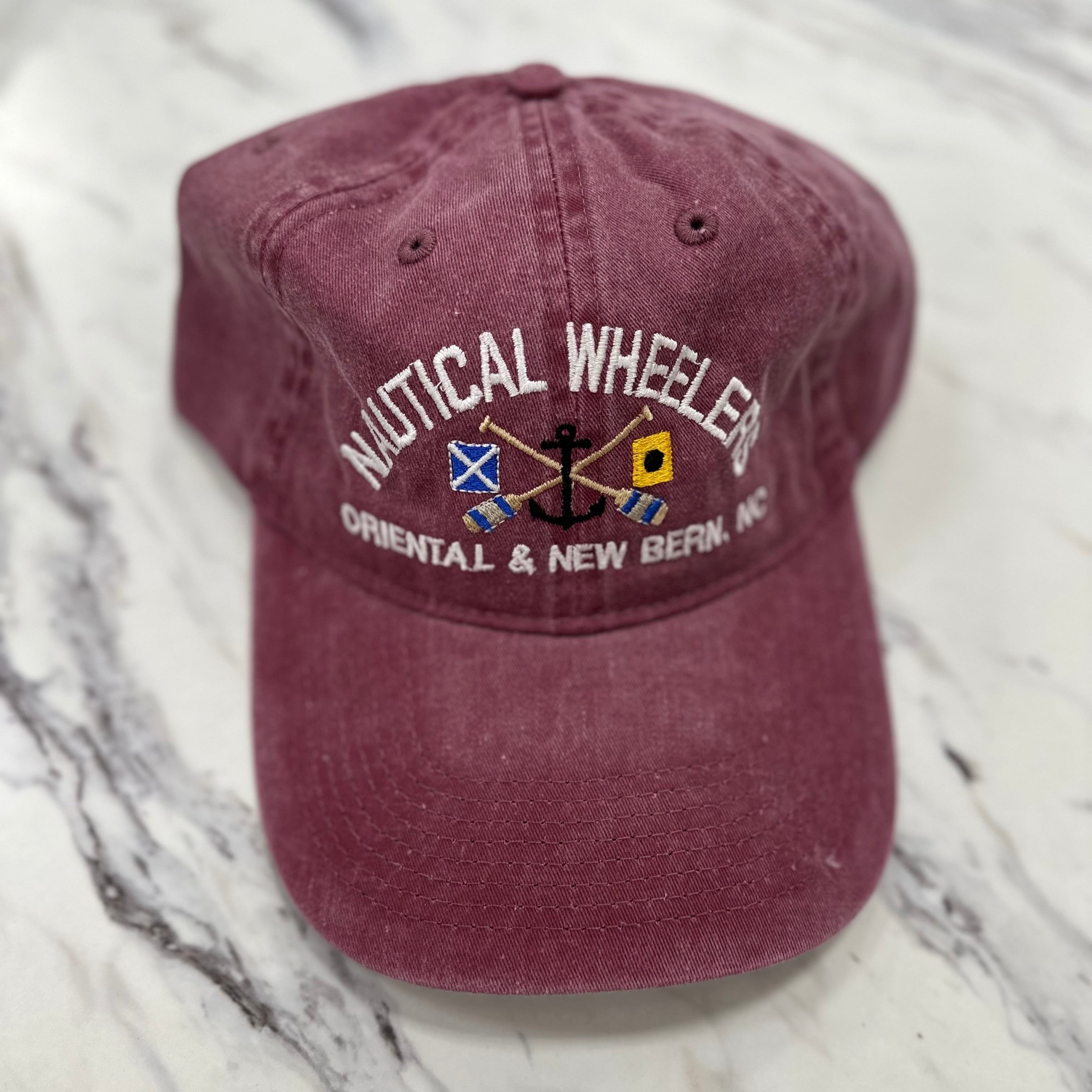 red nautical wheelers hat