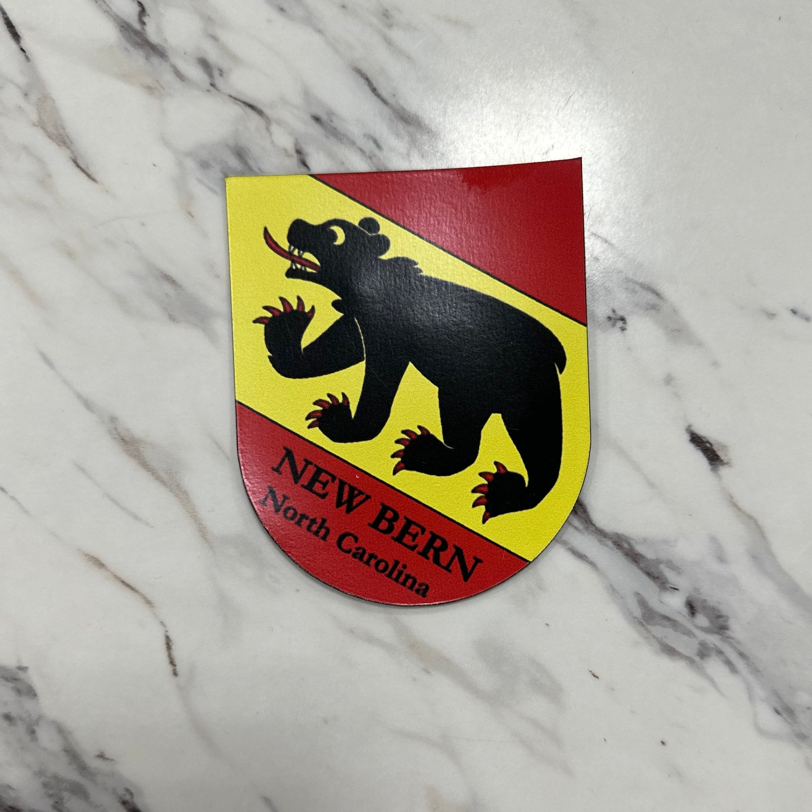 new bern shield magnet red and yellow