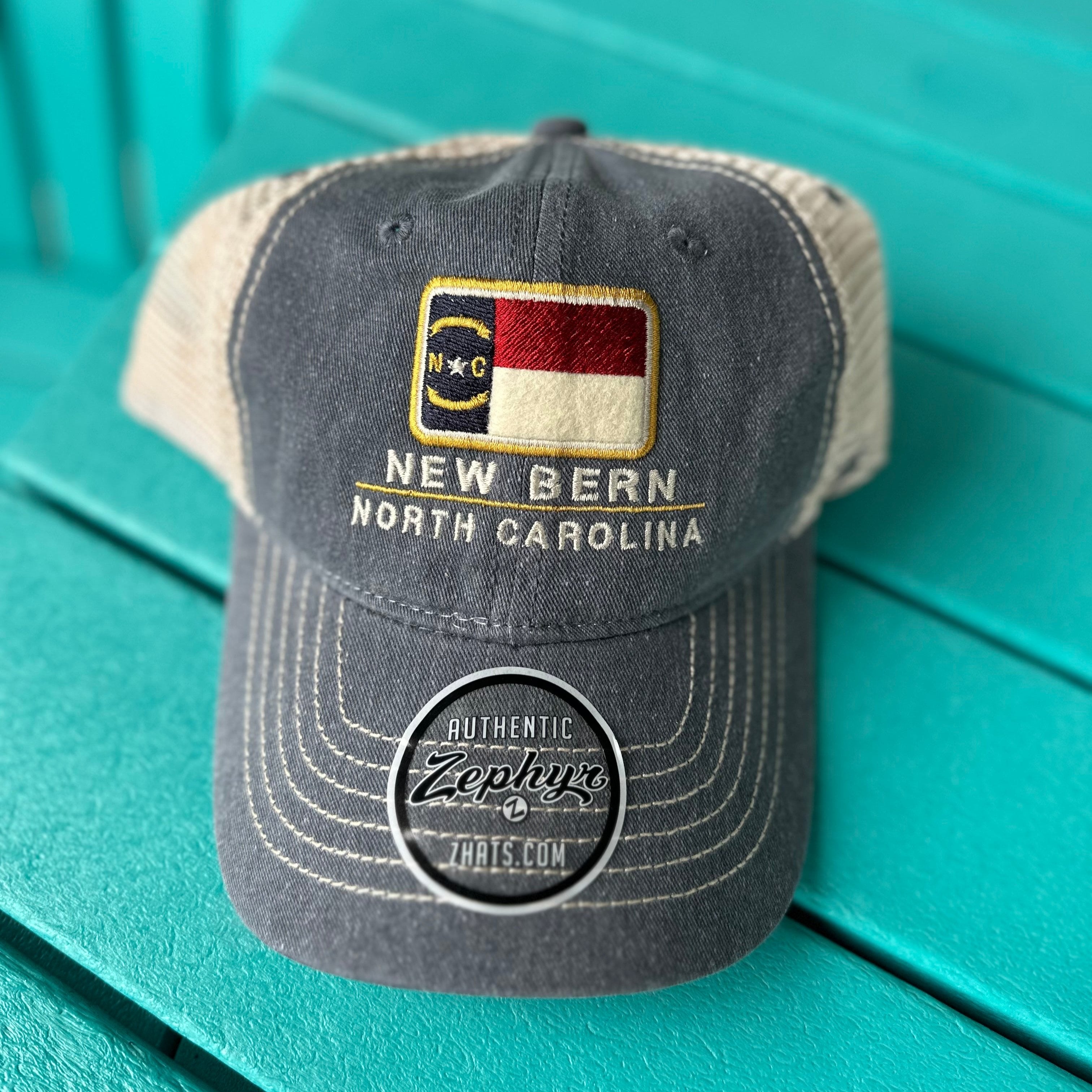 new bern north carolina flag hat in scout indigo