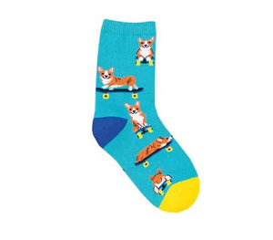 Socksmith - Skater Corgi Crew Sock size 2-4