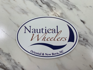 Nautical Wheelers Oval Magnet